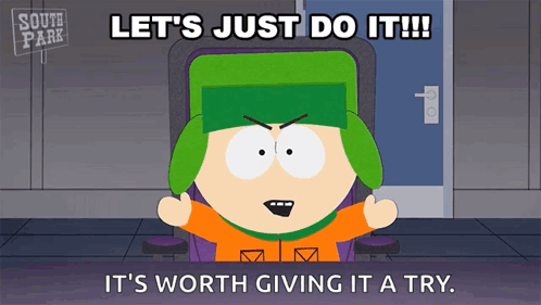 Kyle South Park Says Let's Just Do It GIF