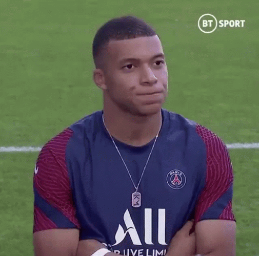 Kylian Mbappe Arms Crossed Nodding Disappointed GIF
