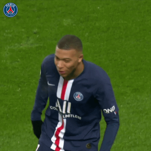 Kylian Mbappe Lying Down Pose During Football Game GIF