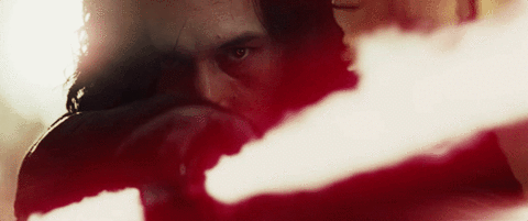 Kylo Adam Driver Fighting With Lightsaber GIF