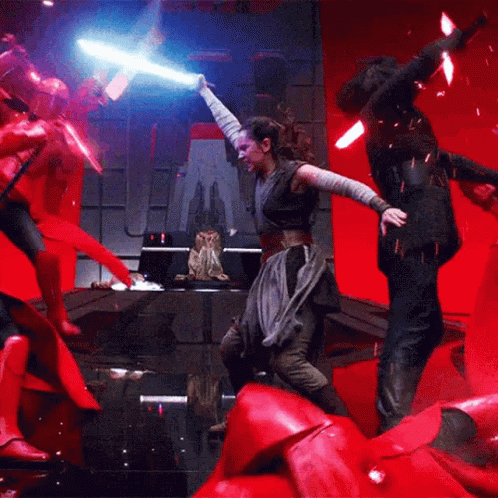Kylo Ren Rey Skywalker Star Wars Fight Scene GIF