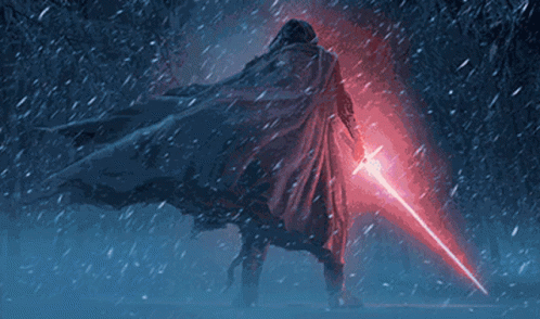 Kylo Ren Star Wars Lightsaber Winter Snow GIF