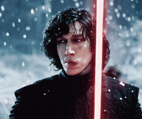 Kylo Ren Star Wars Stare Winter Lightsaber GIF