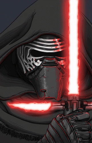 Kylo Ren With Red Light From Eyes GIF