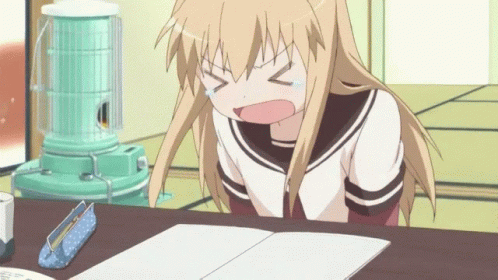 Kyōko Toshinō Banging Head On Desk GIF