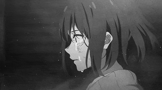 Kyoukai No Kanata Mirai Kuriyama Sad Crying GIF