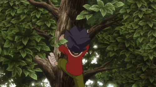 Kyousuke Tsurugi Climbing Tree Inazuma Eleven Go Anime GIF