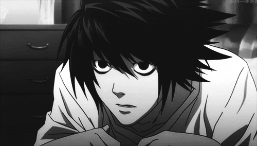 L Death Note Biting Finger GIF
