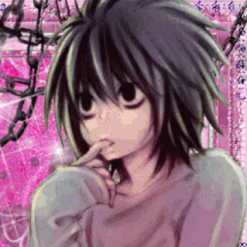L Death Note Chibi Art GIF