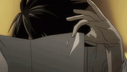 L Death Note Reading Paper GIF