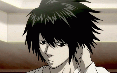 L Death Note Scratching Head GIF