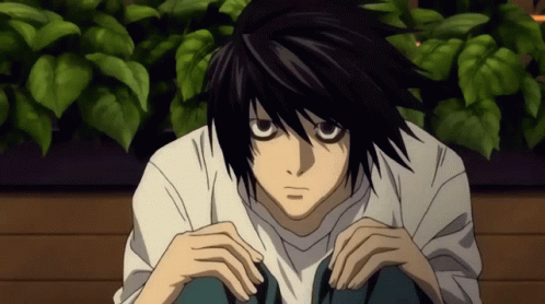 L Death Note Staring At Nothing GIF