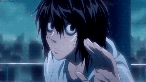 L Death Note Waving Hand GIF