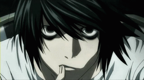 L Death Note Wiping Lips GIF