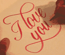 L Love You Cursive Writing GIF