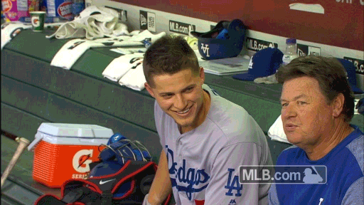 La Dodgers Coach Corey Seager Smile GIF