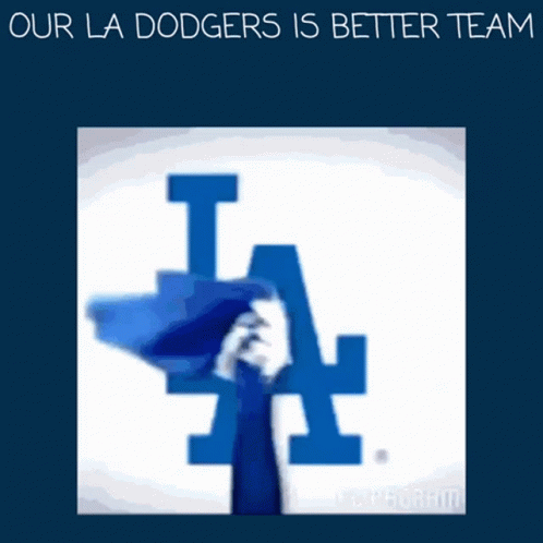 LA Dodgers Logo on Blue Background