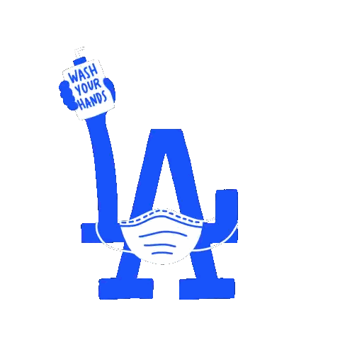 LA Logo Mask Wash Your Hands Sign