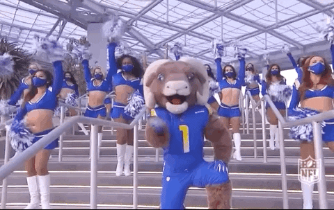 La Rams Cheer Leader Mascot GIF