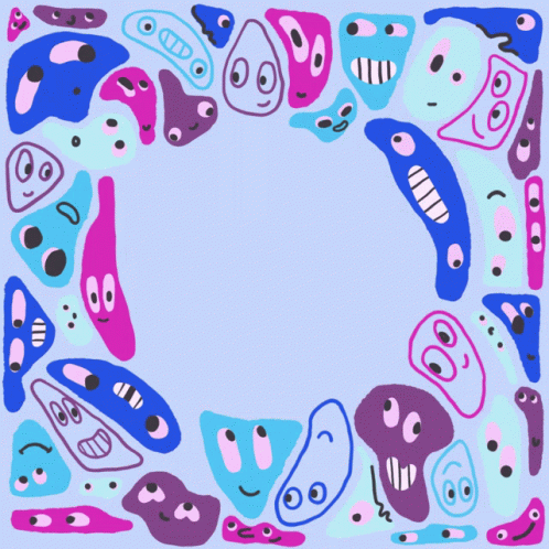 La Salud Mental Nos Afecta A Todos Colorful Faces Poster GIF