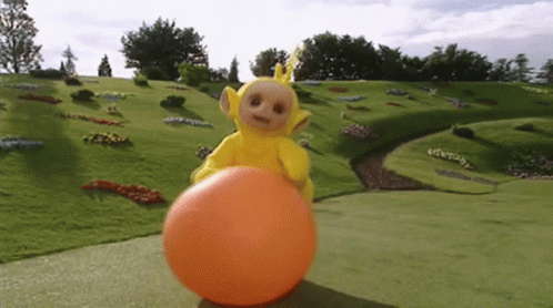 Laa Laa Playing Bouncing Ball GIF