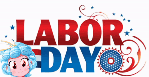 Labor Day Sign With Little Girl