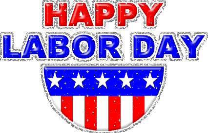 Labor Day Weekend Glittery Greetings GIF