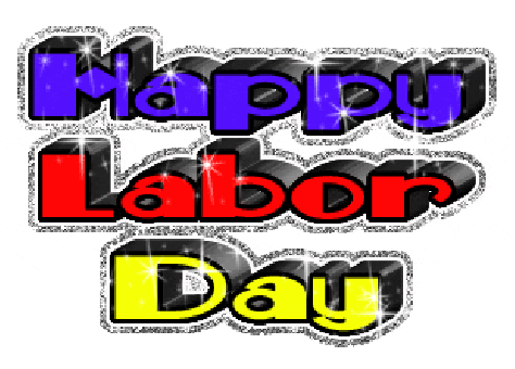 Labor Day Weekend Glittery Text GIF