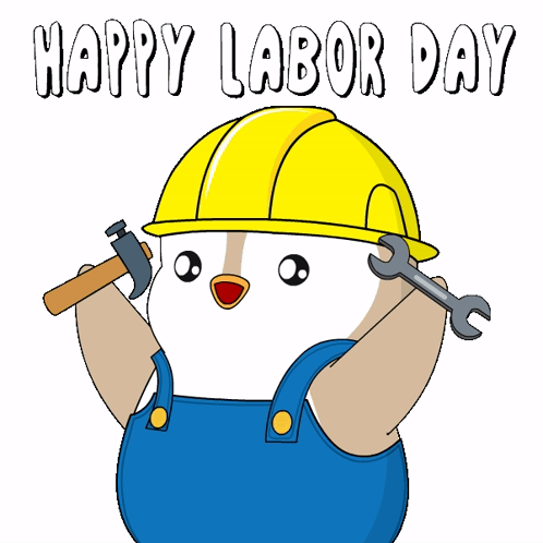 Labor Day Weekend Mechanic Penguin GIF