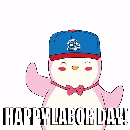 Labor Day Weekend Pink Penguin GIF