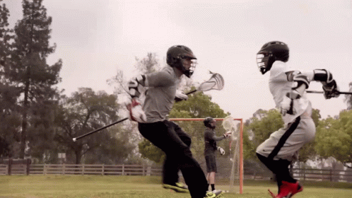 Lacrosse Player With Helmet and Gloves Number 7