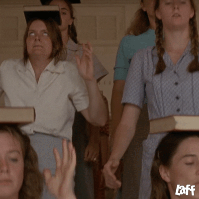 Ladies Balance A Book On Their Heads GIF