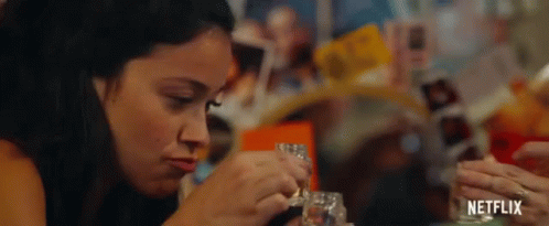 Ladies Cheers For Two Shots Of Vodka GIF