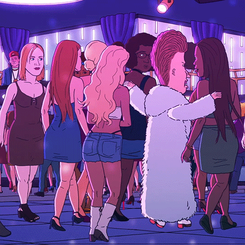 Ladies Man Cartoon Man Surrounded Woman GIF