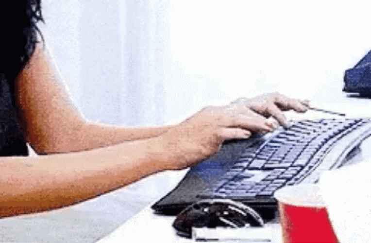 Ladies Working Typing Fast GIF