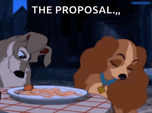 Lady and the Tramp Eating Spaghetti The Proposal