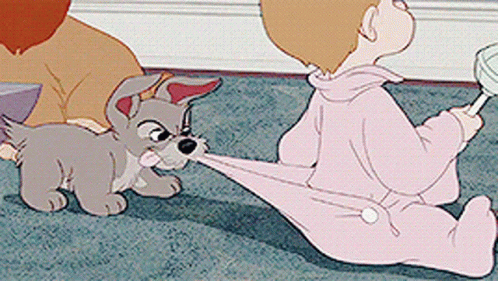 Lady And The Tramp Puppy Got Carried GIF