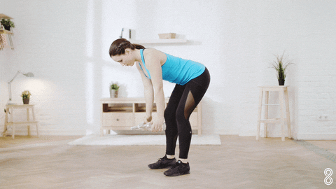 Lady Bend Over Dumbbell Work Out GIF