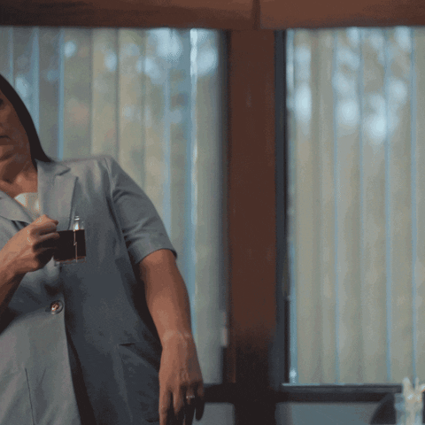 Lady Dizzy Swirl With Mug Of Coffee GIF