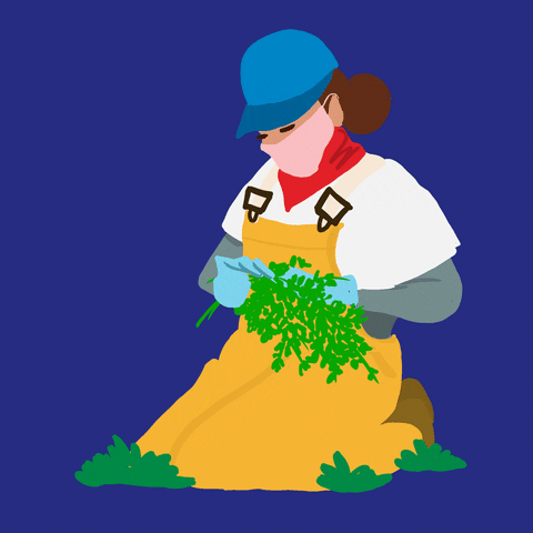 Lady Farming Animation GIF