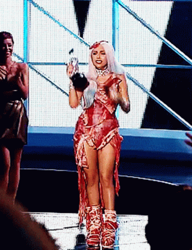 Lady Gaga Showing Up Her Trophy GIF