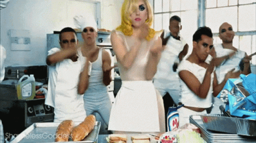 Lady Gaga Dancing Inside The Kitchen GIF