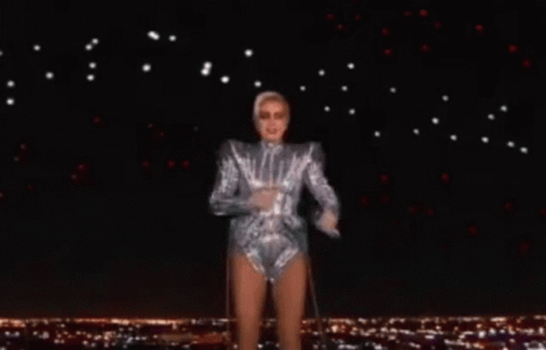 Lady Gaga Jumping Under The Starlight GIF