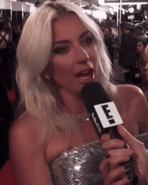 Lady Gaga Talking On Mic GIF