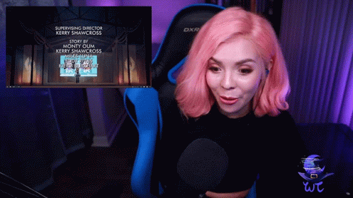 Lady Gamer Pink Hair Brain Blast GIF