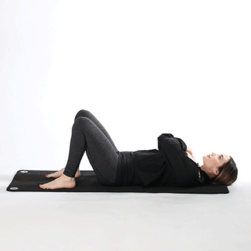 Lady In Black Doing Crunches Exercise GIF