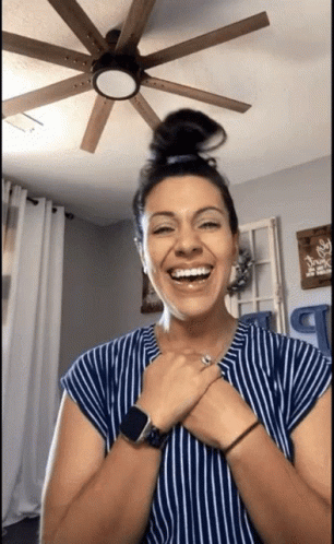 Lady In Blue Wink Wink GIF