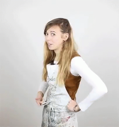 Lady In Jumper Imitating Rim Shot GIF