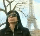 Lady In Paris With Eiffel Tower GIF