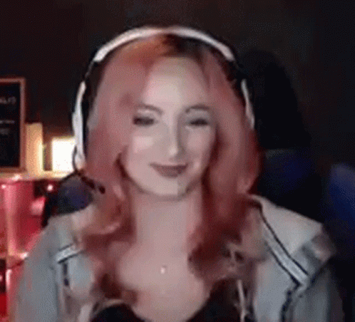 Lady In Pink Hair Is Feeling Giddy GIF